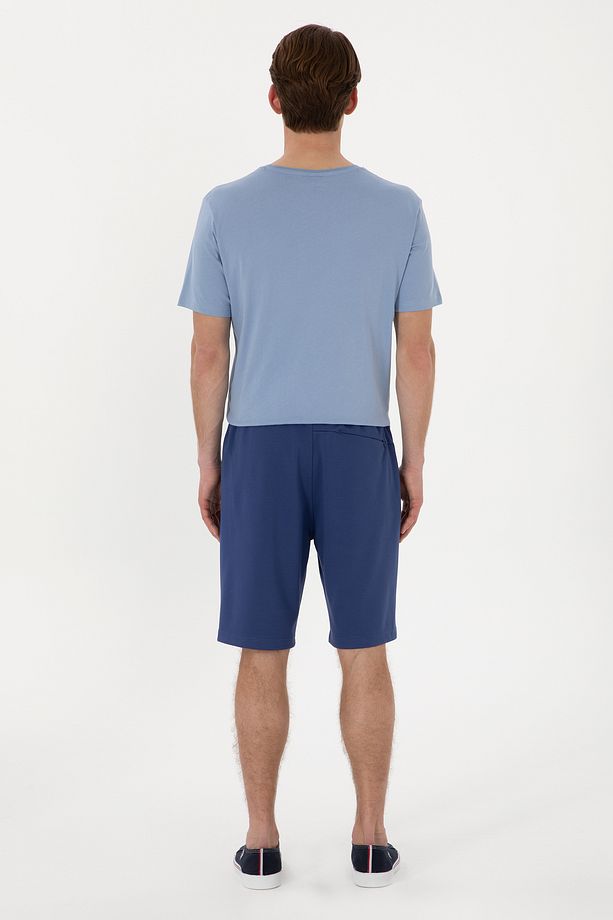 Erkek Regular Fit Lacivert Örme Şort 50300078-VR059 - 4