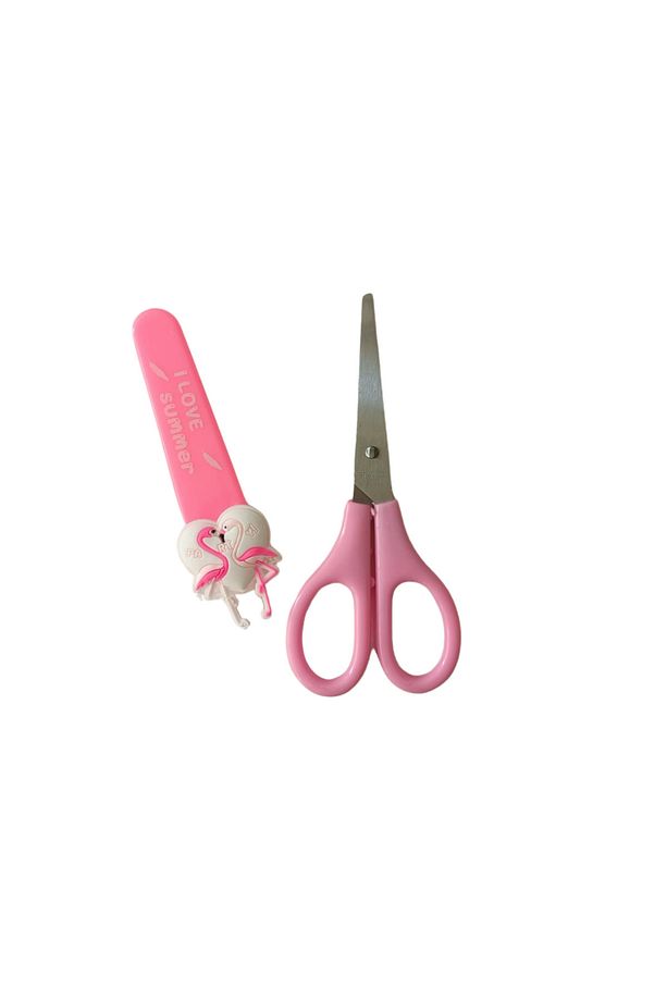 Figürlü Kağıt Makası - Çocuk Makası - 2'li Set - Flamingo Figürlü - 3