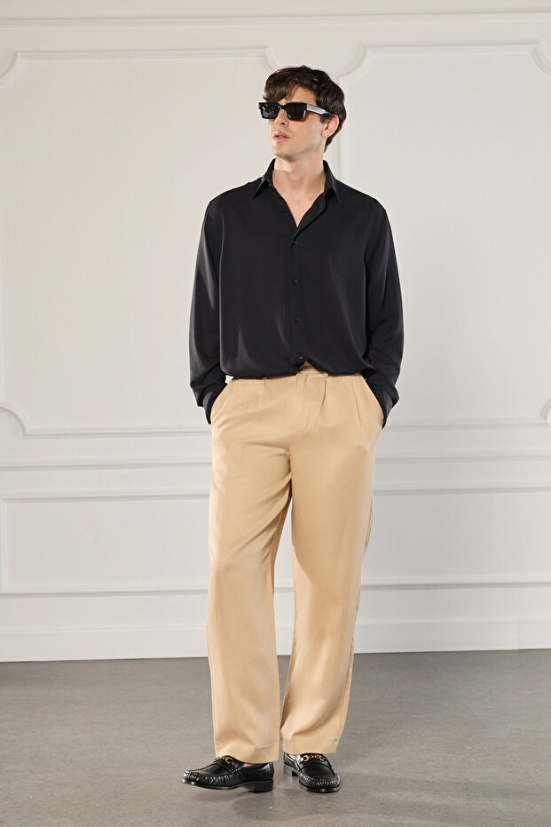 Pileli Lastikli Pantolon - 2