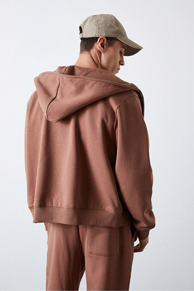 Oversize Kısa Hoodie - 5