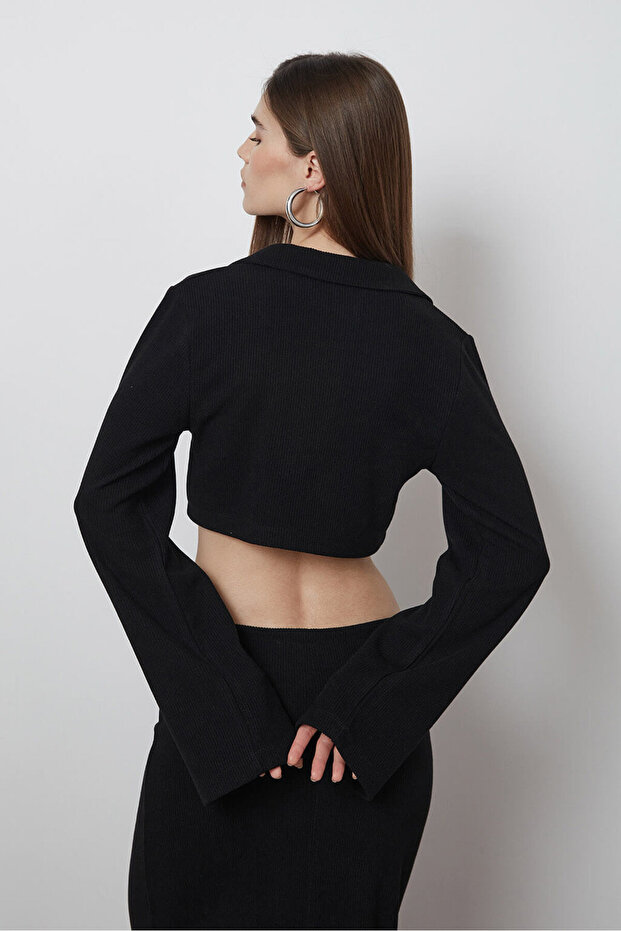 Triko Polo Yaka Croptop - 5