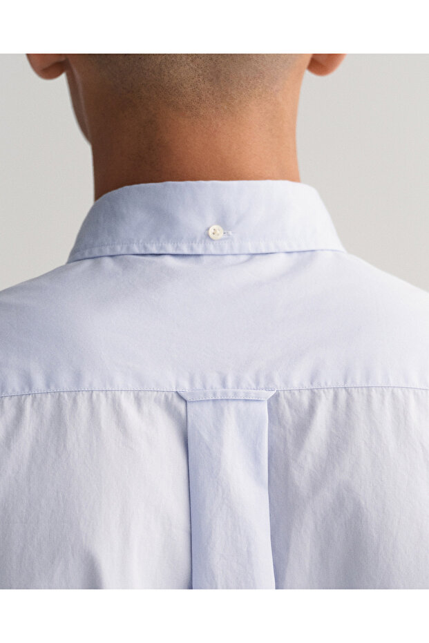 Erkek Mavi Regular Fit Logolu Gömlek - 6