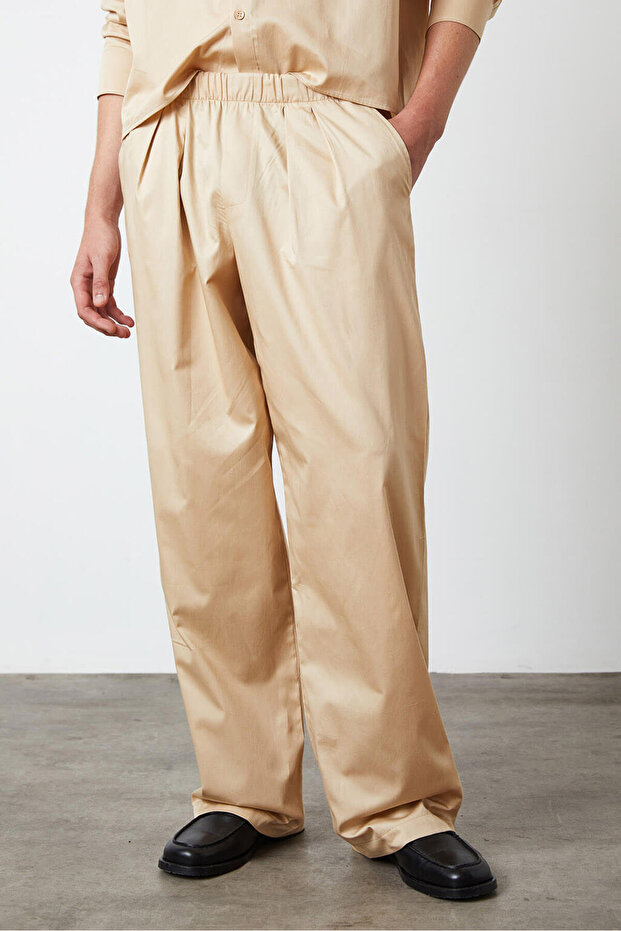 Lastikli Poplin Pantolon - 2