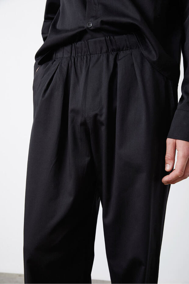 Lastikli Poplin Pantolon - 3