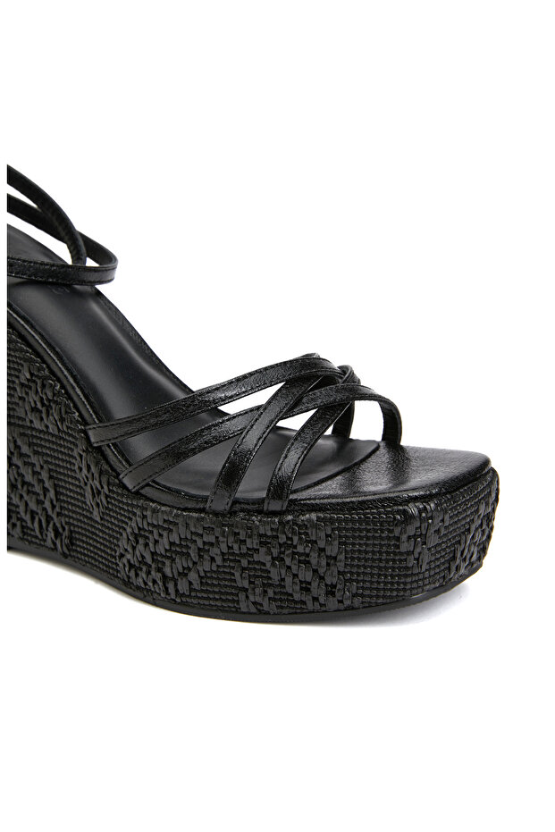 Siyah Kadın Sandalet - 6