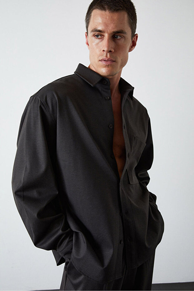 Oversize Cepli Gömlek - 1