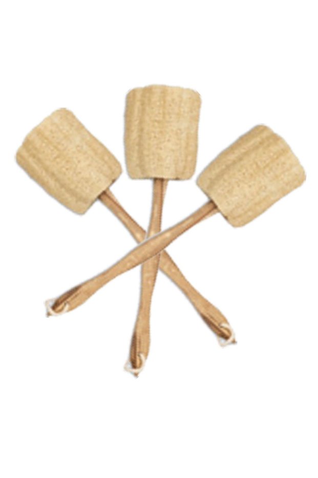 3 Pieces Pumpkin Fiber Pumpkin Pouch with Handle Model Bath Pouch Wooden Handle Pumpkin Pouch