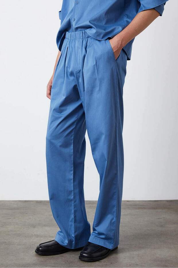 Lastikli Poplin Pantolon - 2