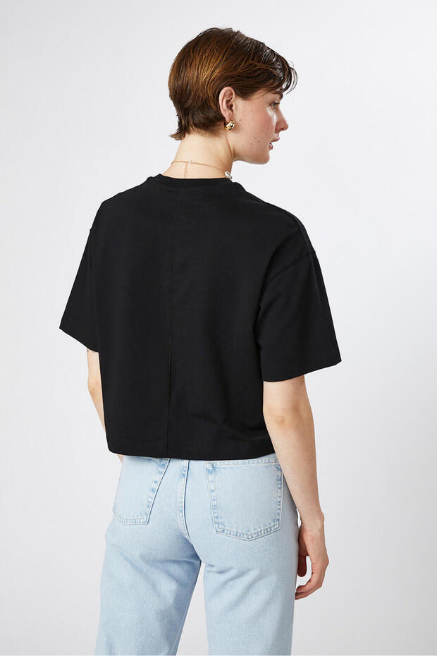 Baskılı Crop Tshirt - 5
