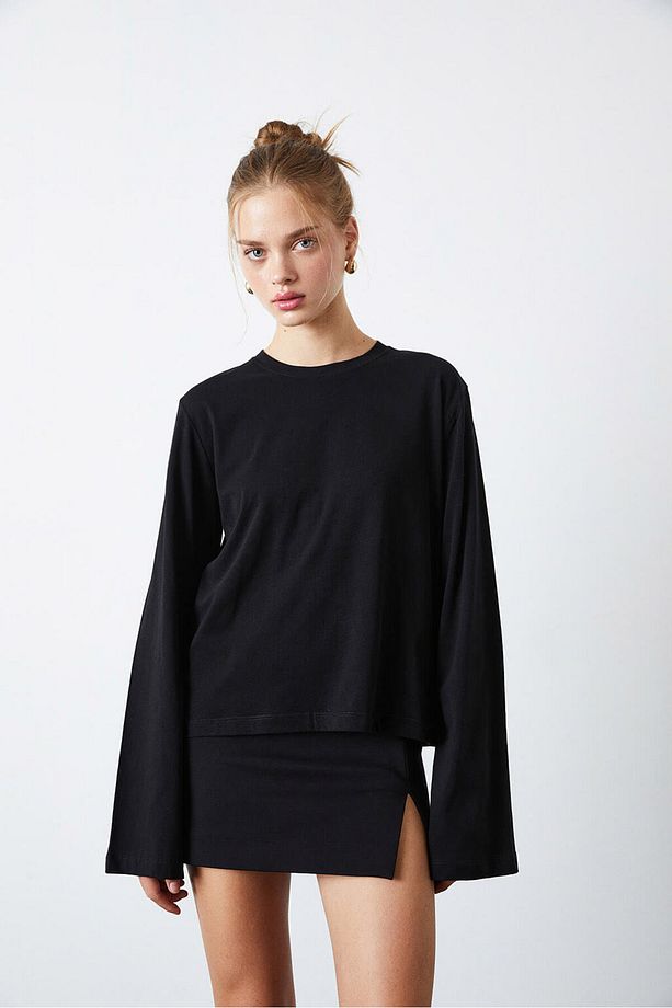 Uzun Kollu Basic Tshirt - 1
