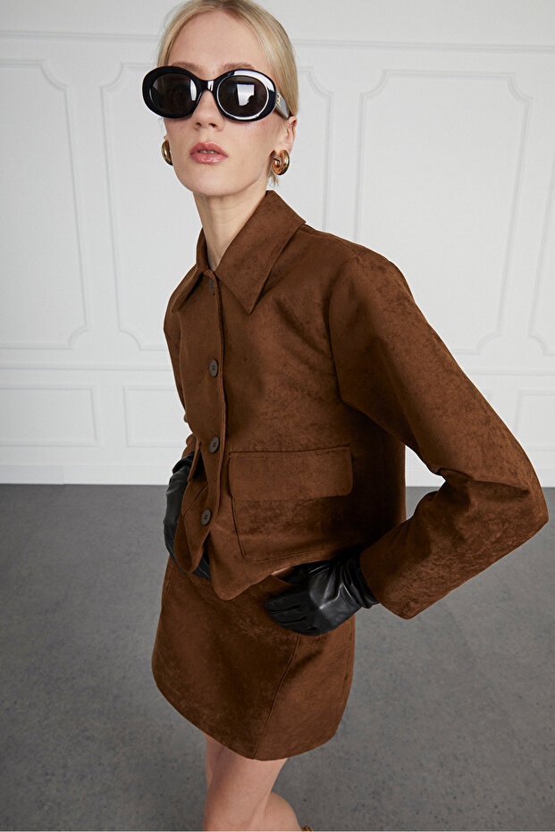 Süet Kısa Ceket - 1