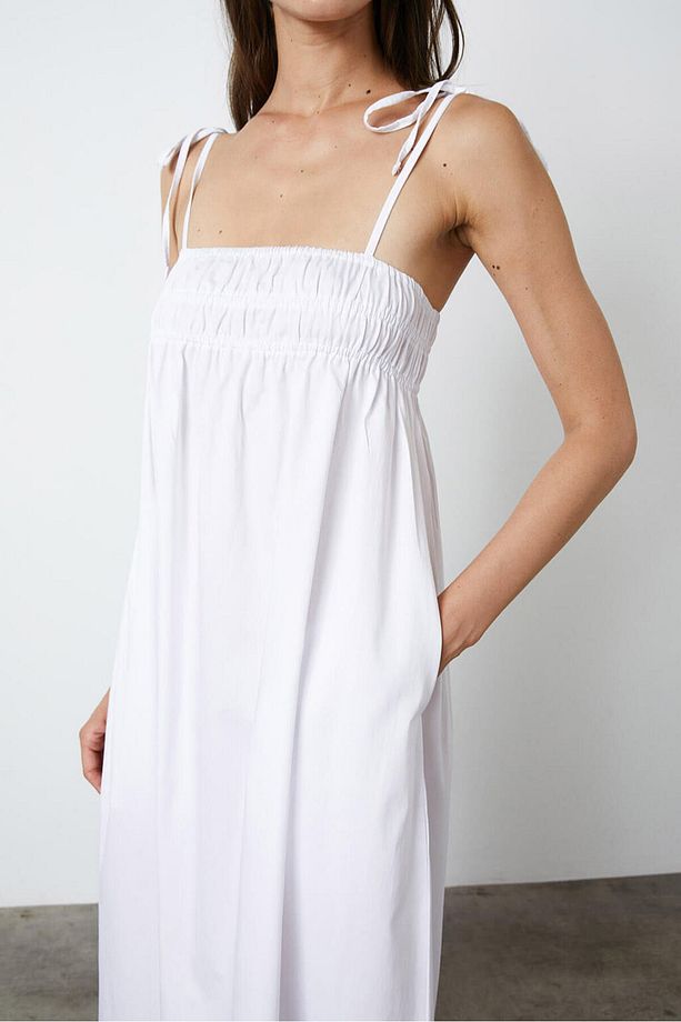 Askılı Maxi Poplin Elbise - 3