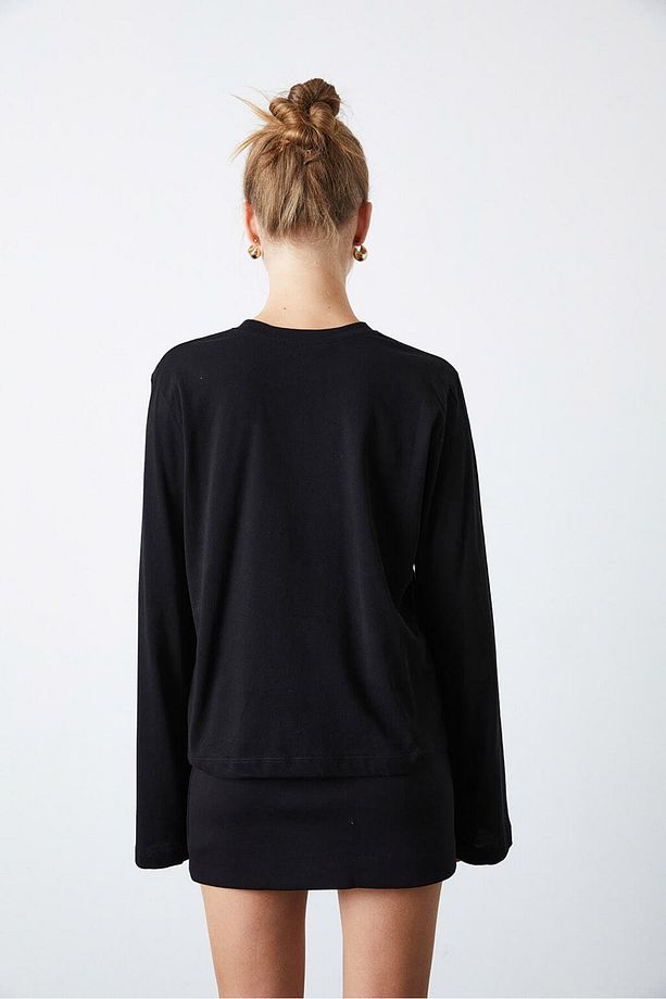 Uzun Kollu Basic Tshirt - 5