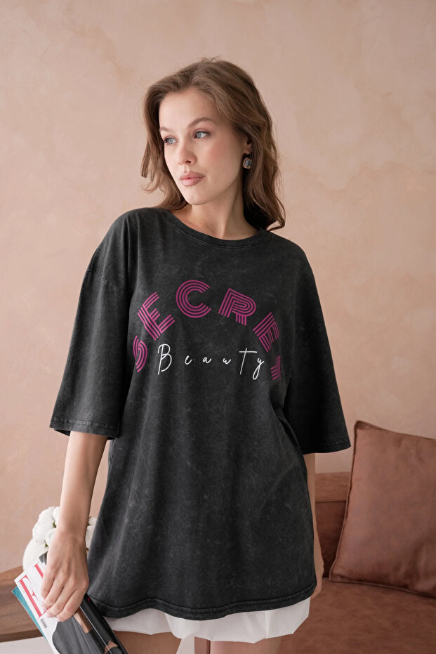 Printed Casual Basic T-Shirt - 2
