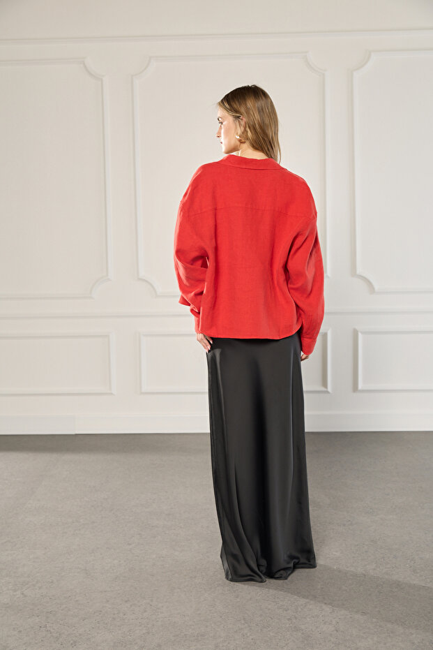 Basic %100 Keten Gömlek - 3