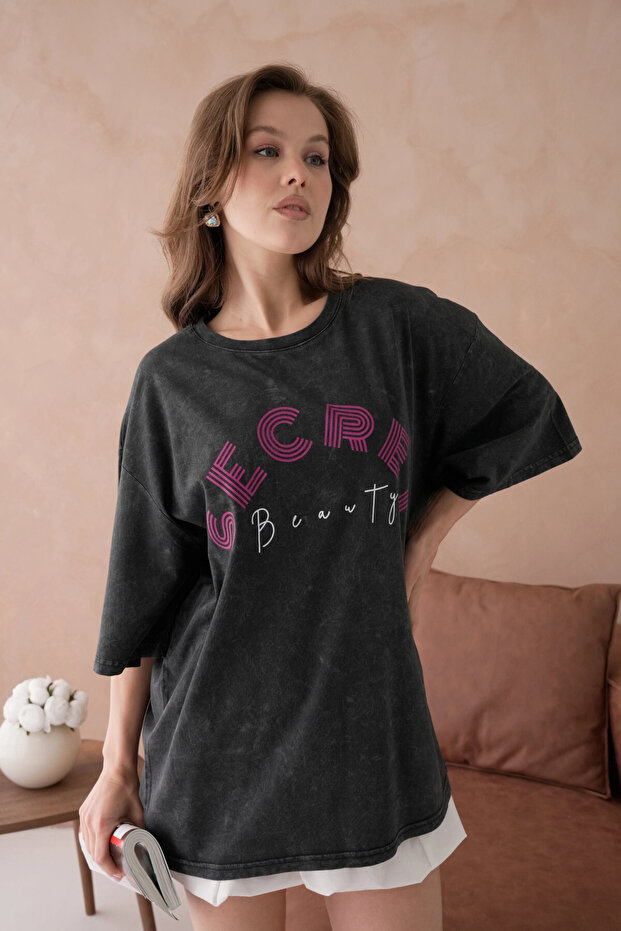 Printed Casual Basic T-Shirt - 4