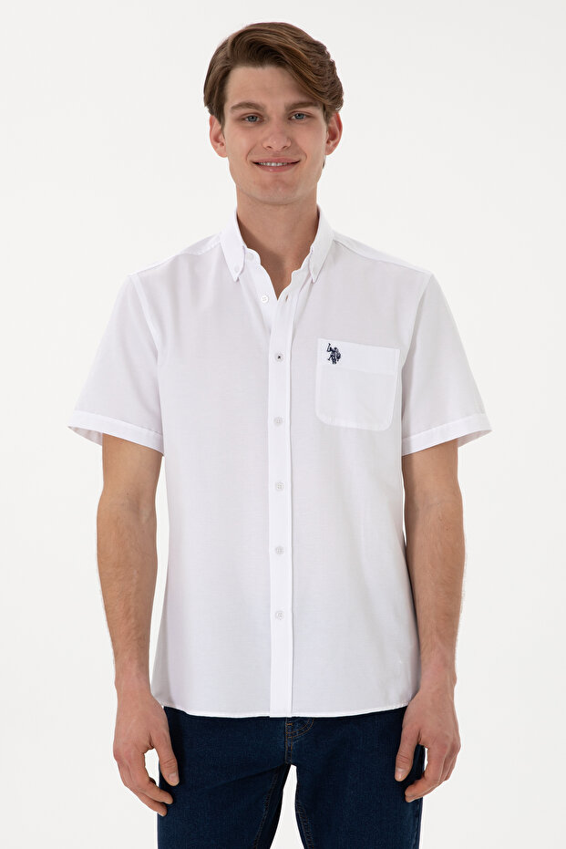 Men's White Short Sleeve Shirt 50297909 -Vr013