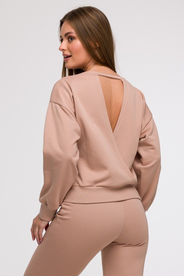 Sweatshirt With Envelope Neckline - 2