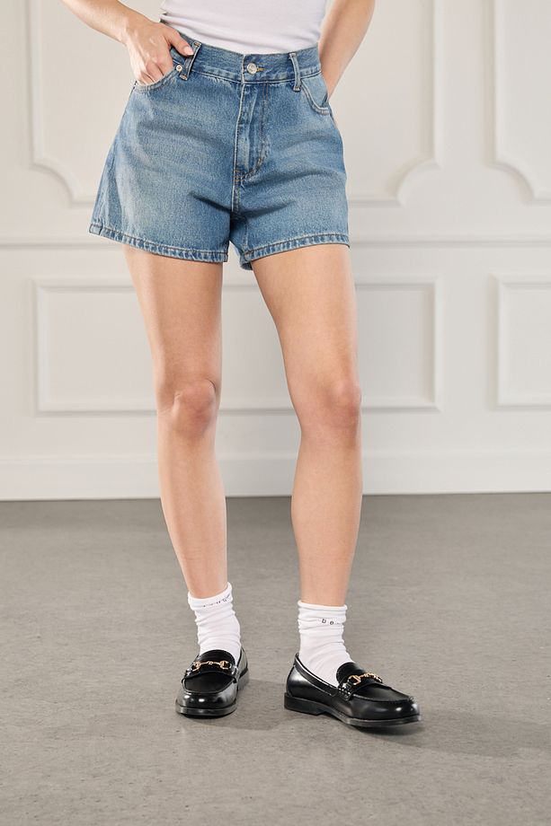 Denim Mini Şort - 3