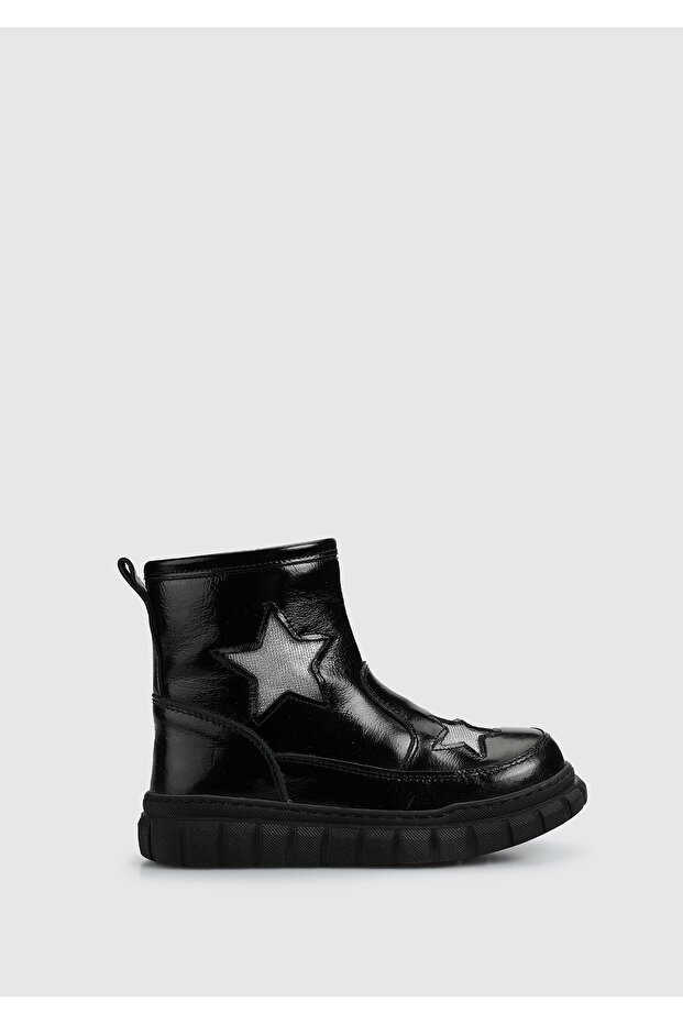 Siyah Deri Kız Çocuk Bot - 1