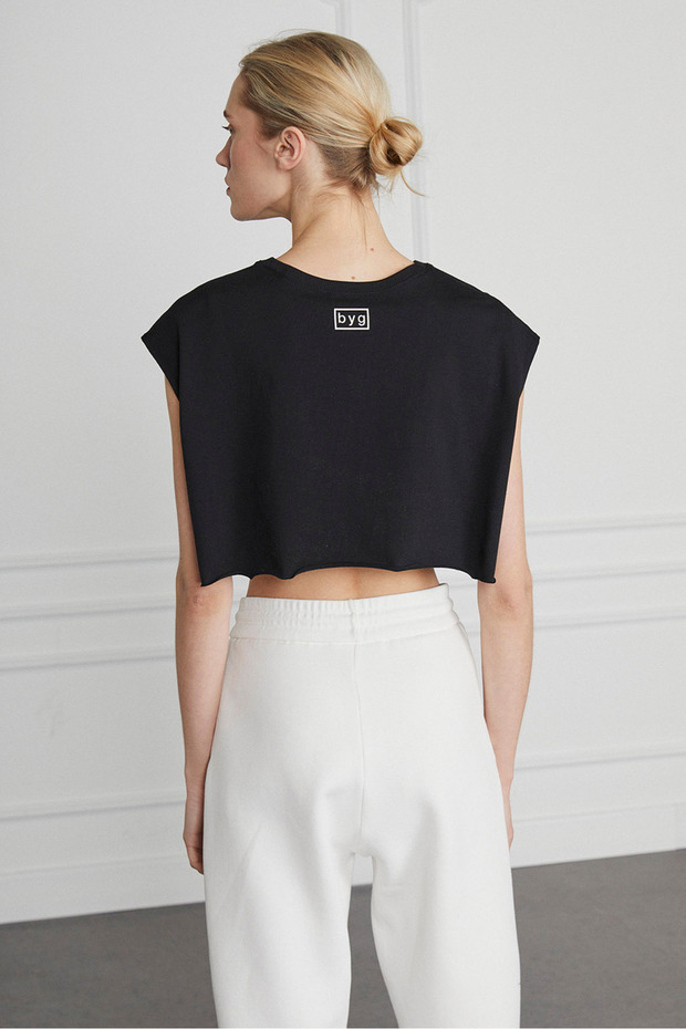Baskılı Crop Tshirt - 5