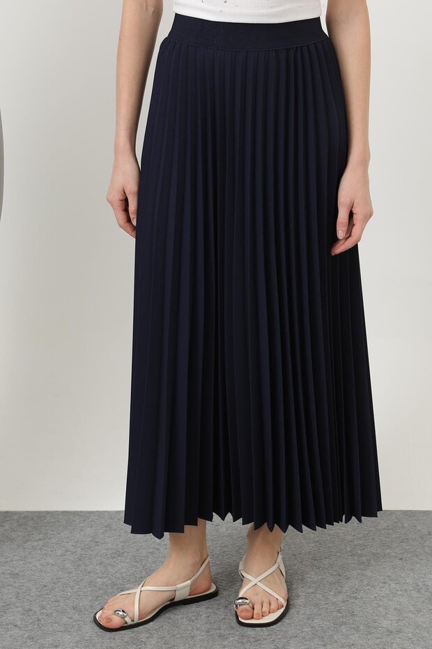 Kadın Pliseli Etek - 18232RTK - NAVY - 5