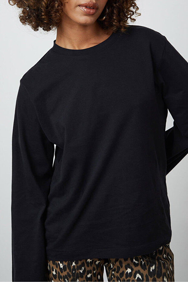 Uzun Kollu Basic Tshirt - 3