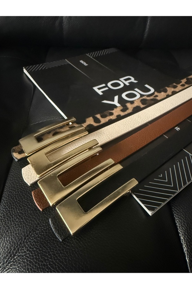 Design Gold Buckle Thin Women's Belt, Coat Belt, Shirt Belt, Dress Belt