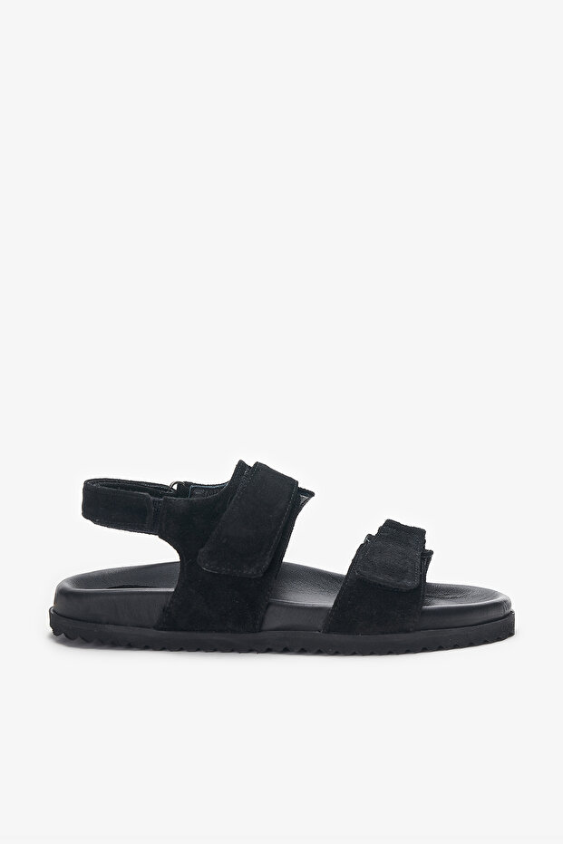 Senna Black Genuine Leather Women's Sandals