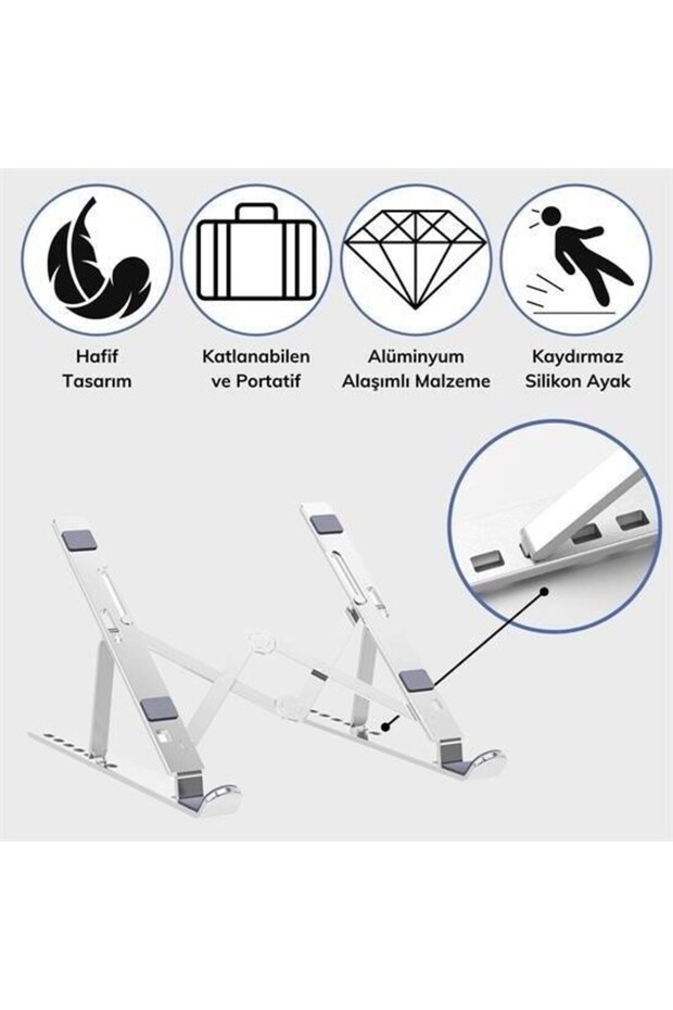 ® Adjustable Laptop Support Base Fully Foldable Portable Laptop Riser - 5