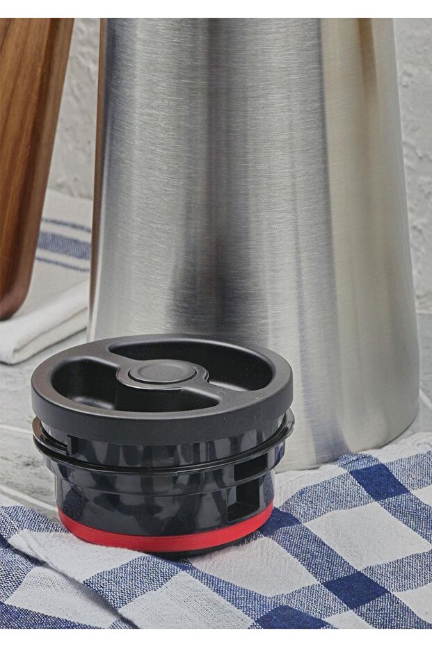 Bambu Saplı Çelik Termos - Bambu Saplı Çay Termosu - 2 Litre - 2