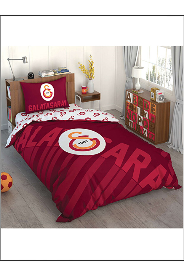 طقم غطاء لحاف مرخص بشعار Galatasaray Red Logo Single