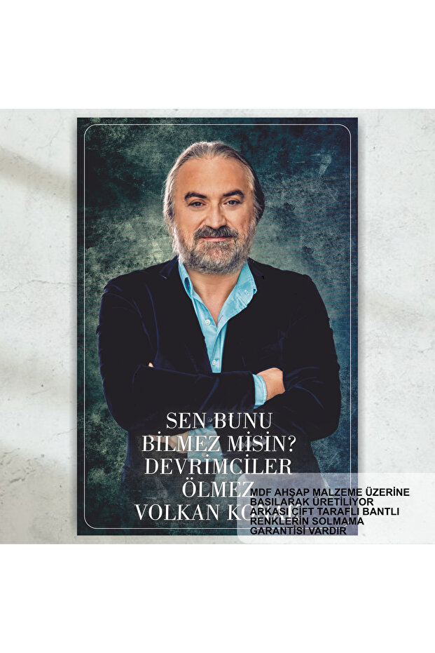 Volkan Konak Devrimciler Ölmez Kuzeyin Oğlu retro ahşap poster tablo - 1