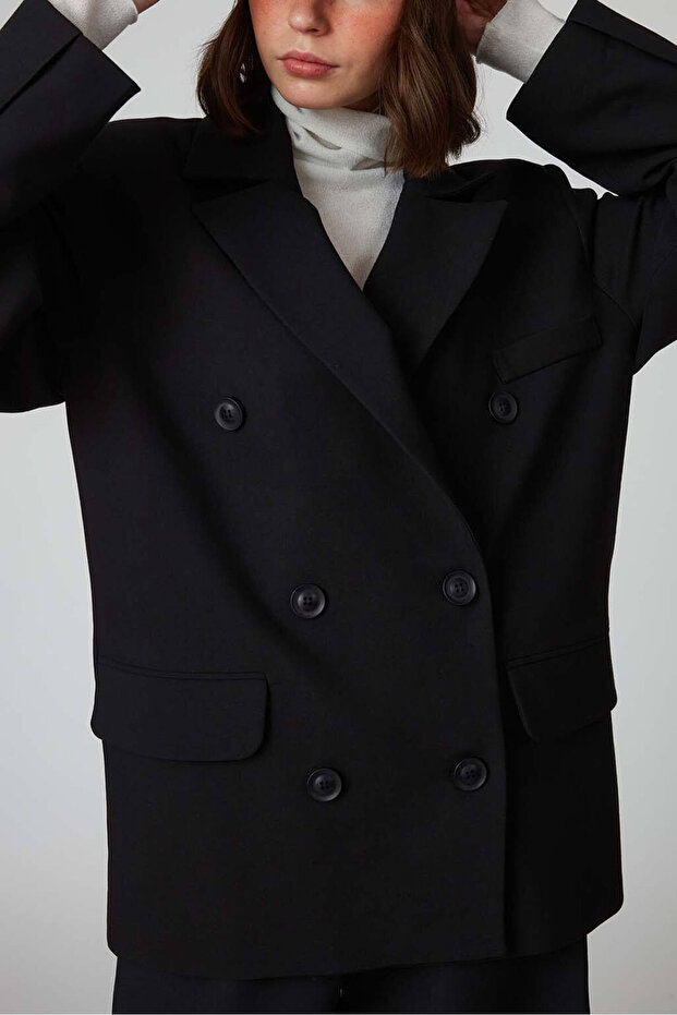 Kruvaze Oversize Ceket - 3