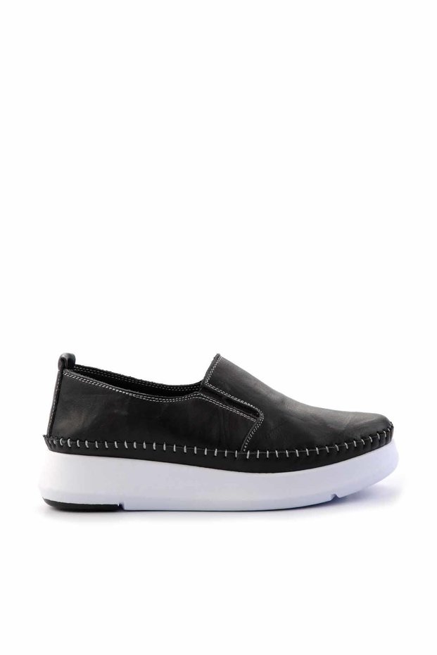Black Leather Women's Casual Shoes K01908005803