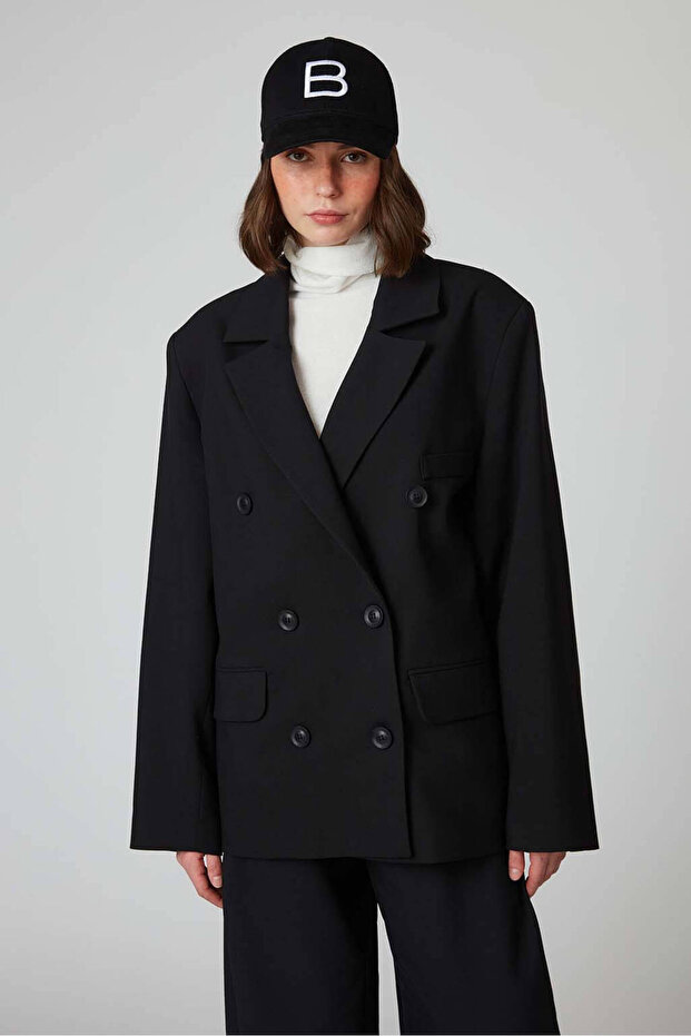Kruvaze Oversize Ceket - 2