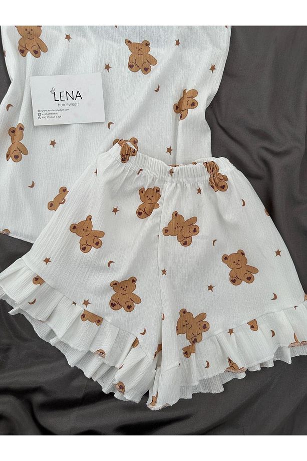 Mini Tedy Şortlu Pijama Takımı - 2