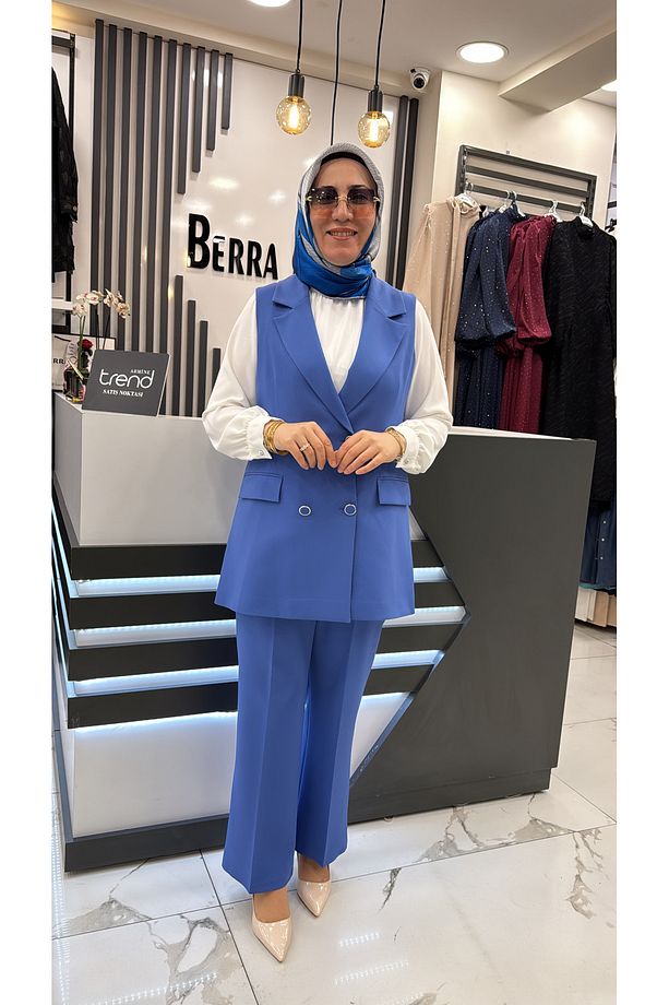 Tesettür Yelekli üçlü takım - 1
