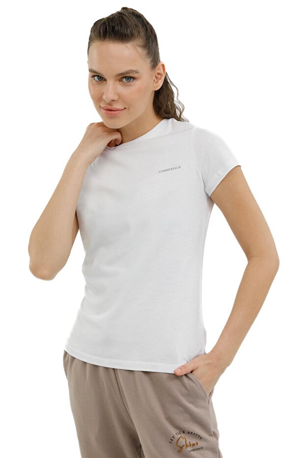 Women's White Round Neck T-Shirt