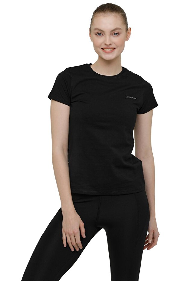 Women's Black Round Neck T-Shirt