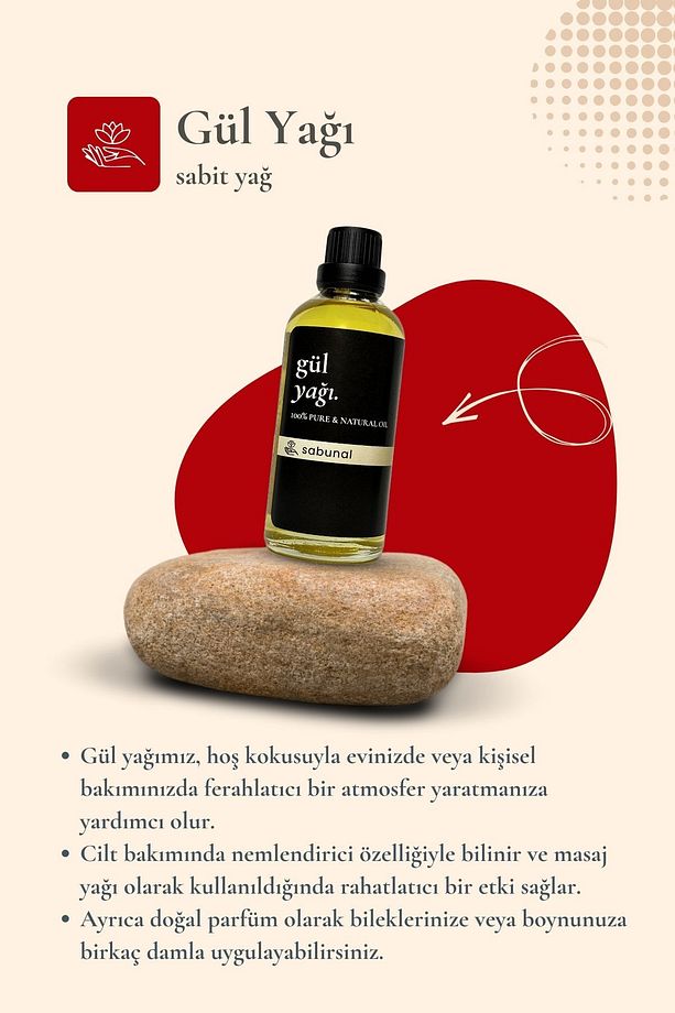 Gül Yağı 100 ml - Cilt Bakımı, Rahatlatıcı Masaj ve Aromaterapi Yağı - 2