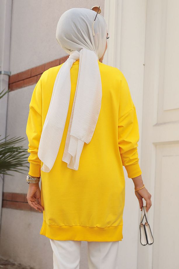 Sarı Tesettür Tunik 30644SR - 4