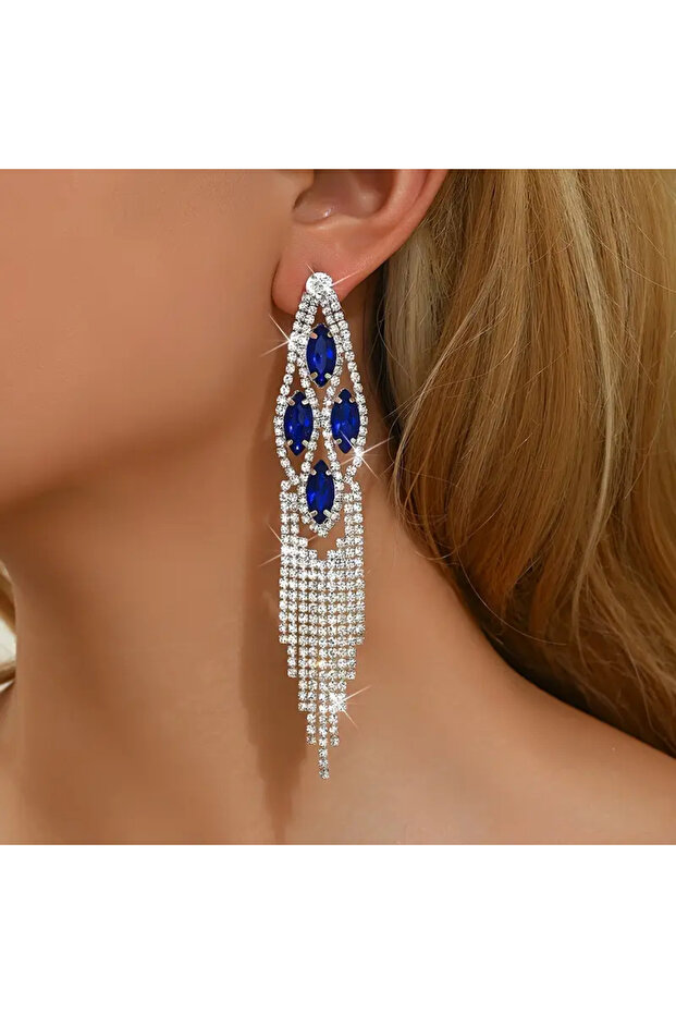 Blue Stone Dangle Earrings