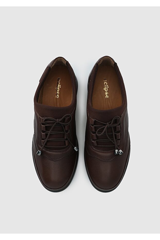 Kahve Deri Kadın Ayakkabı - 5