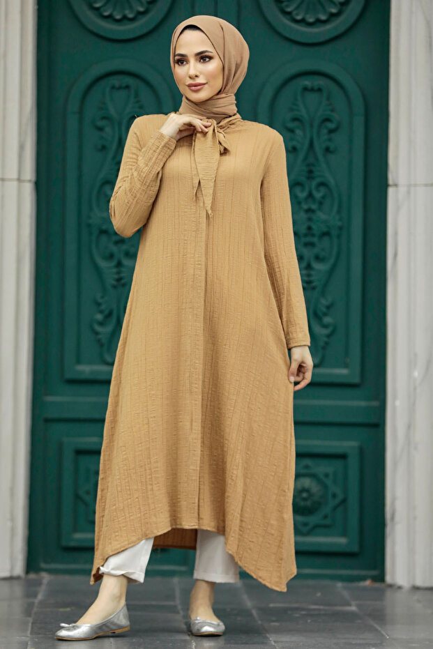 Buttoned Biscuit Hijab Tunic 5401Bs