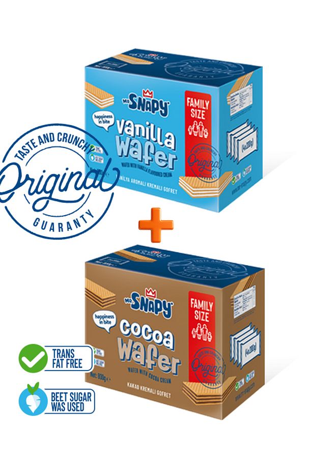 Vanilyalı Gofret 800 gr 3 Adet Kakaolu Gofret 800 gr 3 Adet - 1