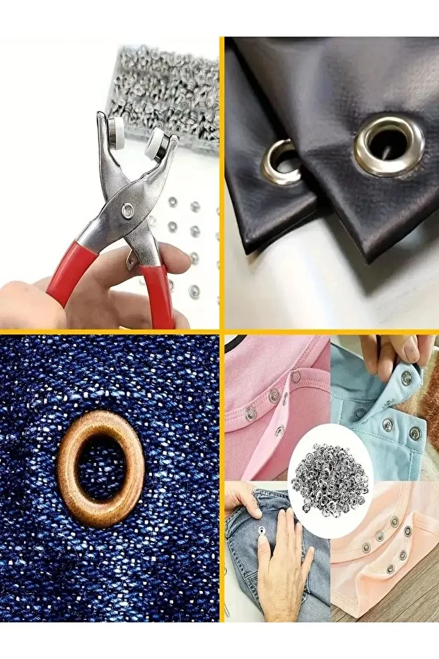 200 adet Paslanmaz Çelik Çıtçıt ve Pense Seti Metal Çıt Çıt Makinesi ( Kutulu ) - 3