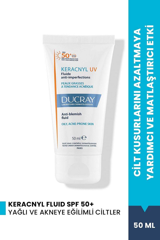 Keracnyl UV Fluid SPF 50+ Yağlı ve Akneye Eğilimli Ciltler için Güneş Kremi 50ml - 1