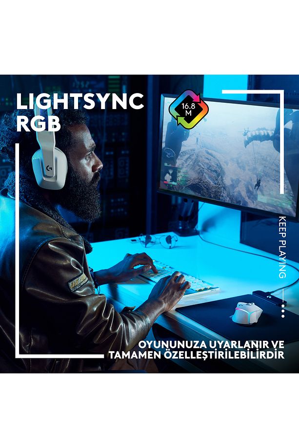 G G502 X Plus Kablosuz HERO 25K Sensörlü RGB Aydınlatmalı Oyuncu Mouse - Beyaz - 6