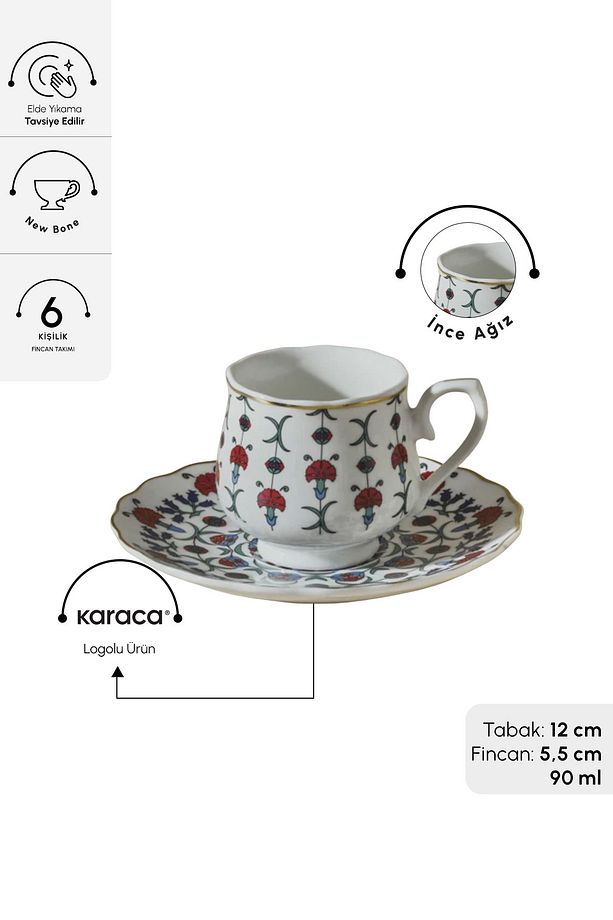 Ebruli 6 Kişilik Kahve Fincanı 100 ml - 2